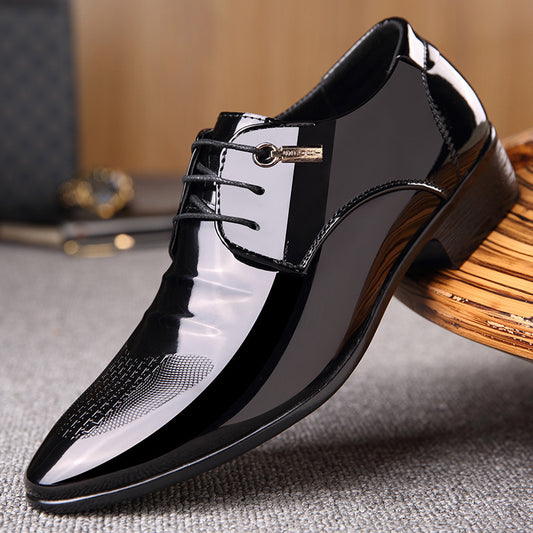 Men's Business Suits Black Patent Leather Shoes