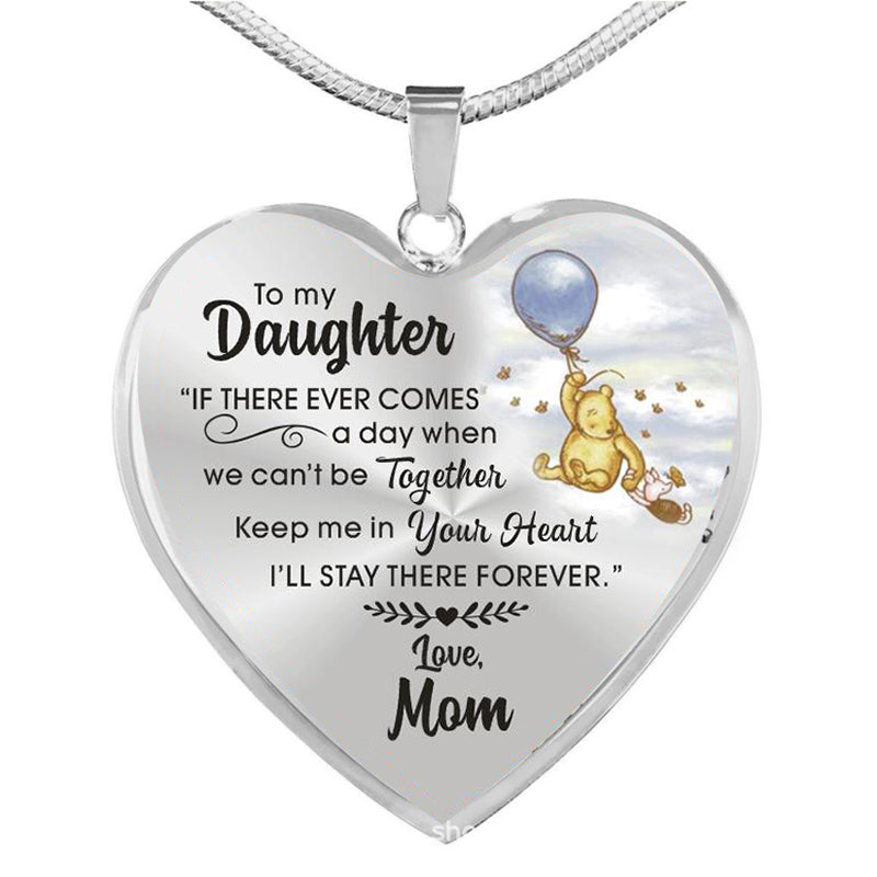 Cute To My Daughter Necklace Kawaii Bear Mom Dad and Baby Epoxy Necklace